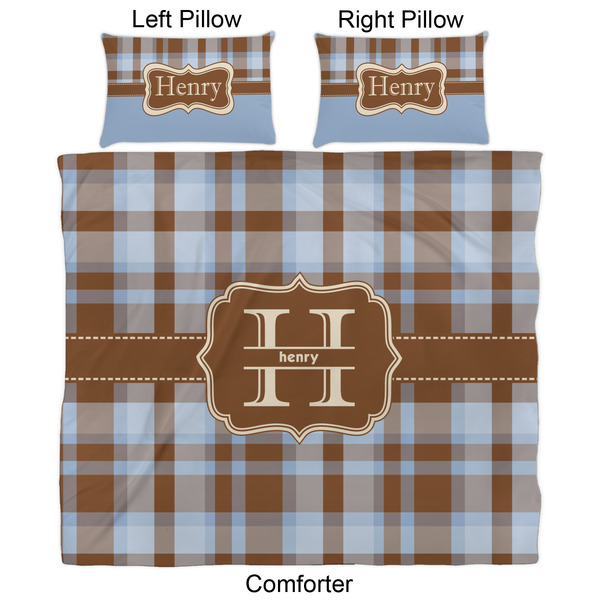Two Color Plaid Comforter Set - King - Approval