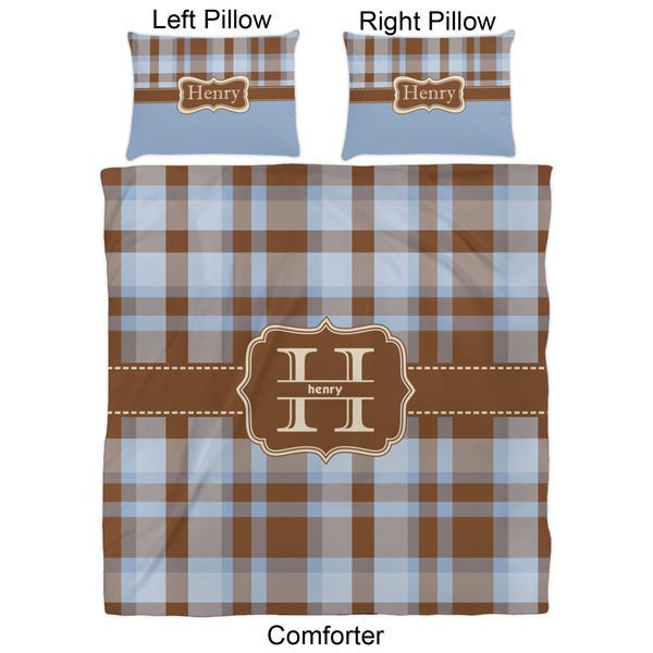 Two Color Plaid Comforter Set - Queen - Approval