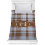 Two Color Plaid Comforter - Twin XL (Personalized)