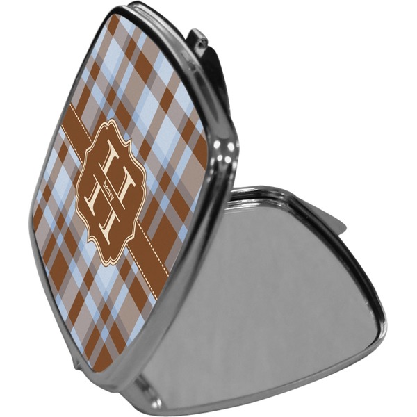 Two Color Plaid Compact Mirror (Side View)