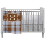 Two Color Plaid Crib Comforter / Quilt (Personalized)