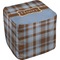 Two Color Plaid Cube Poof Ottoman (Bottom)