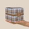 Two Color Plaid Cube Favor Gift Box - On Hand - Scale View