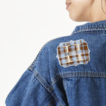 Two Color Plaid Twill Iron On Patch - Custom Shape - Large (Personalized)
