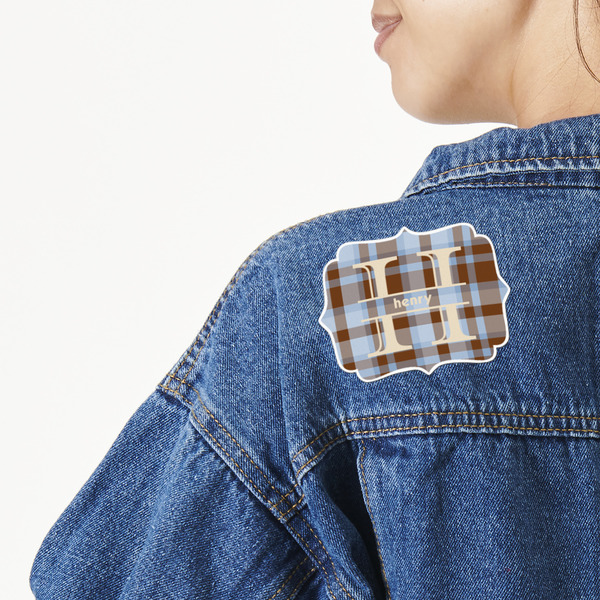 Custom Two Color Plaid Twill Iron On Patch - Custom Shape (Personalized)