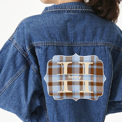 Two Color Plaid Twill Iron On Patch - Custom Shape - 3XL - Set of 4 (Personalized)