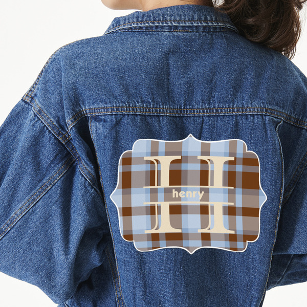 Custom Two Color Plaid Twill Iron On Patch - Custom Shape - 3XL (Personalized)