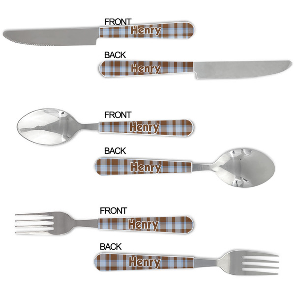 Two Color Plaid Cutlery Set - APPROVAL