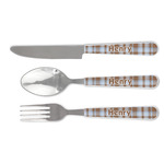 Two Color Plaid Cutlery Set (Personalized)