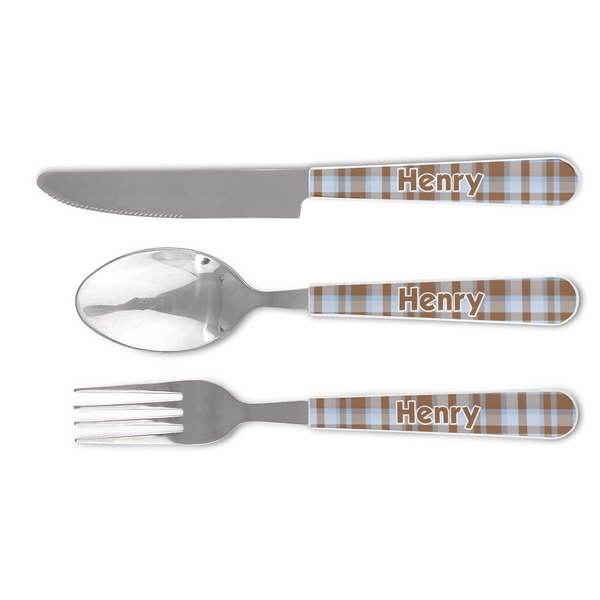 Custom Two Color Plaid Cutlery Set (Personalized)