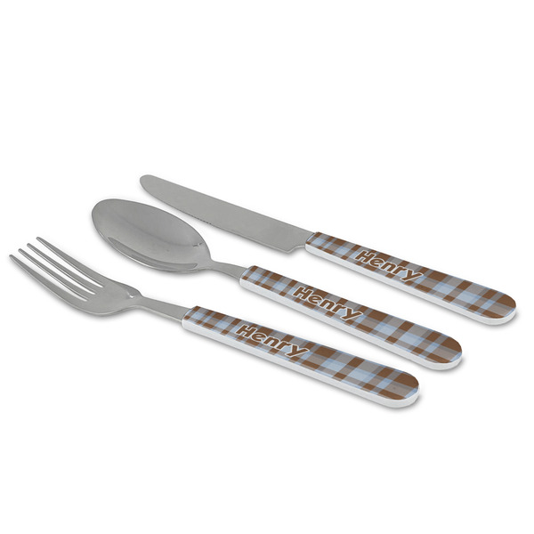 Two Color Plaid Cutlery Set - MAIN