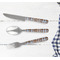 Two Color Plaid Cutlery Set - w/ PLATE