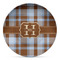 Two Color Plaid Microwave Safe Plastic Plate - Composite Polymer (Personalized)