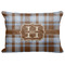 Two Color Plaid Decorative Baby Pillowcase - 16"x12" w/ Name and Initial