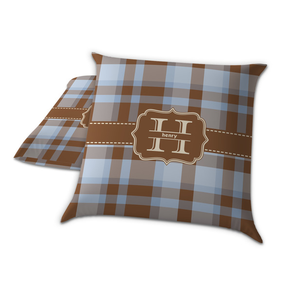 Two Color Plaid Decorative Pillow Case - TWO