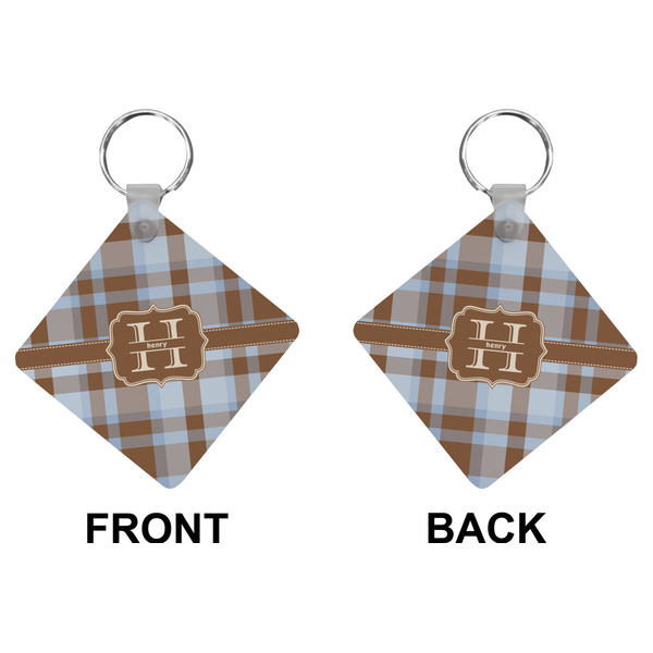 Two Color Plaid Diamond Keychain (Front + Back)