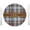 Two Color Plaid 10" Glass Lunch / Dinner Plates - Single or Set (Personalized)