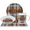 Two Color Plaid Dinner Set - 4 Pc (Personalized)