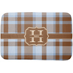 Two Color Plaid Dish Drying Mat w/ Name and Initial