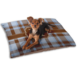 Two Color Plaid Dog Bed - Small w/ Name and Initial