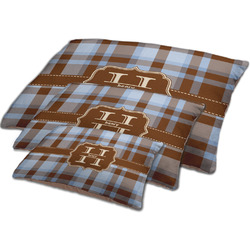 Two Color Plaid Dog Bed w/ Name and Initial