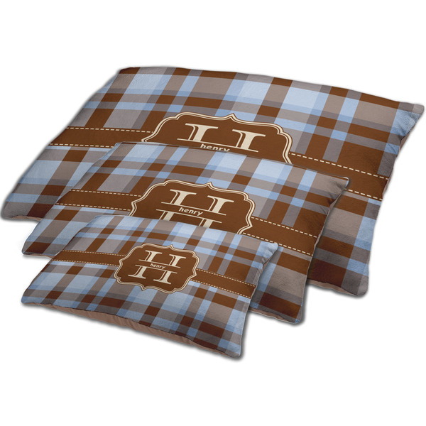 Two Color Plaid Dog Beds - MAIN (sm, med, lrg)