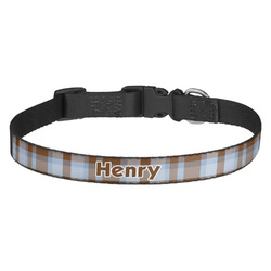 Two Color Plaid Dog Collar - Medium (Personalized)