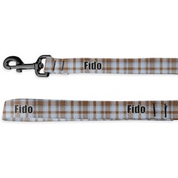 Two Color Plaid Deluxe Dog Leash - 4 ft (Personalized)