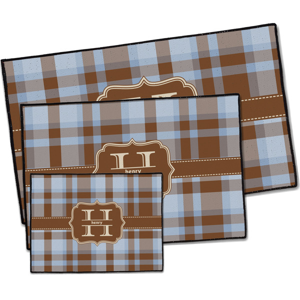 Two Color Plaid Door Mats - PARENT MAIN