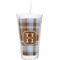 Two Color Plaid Double Wall Tumbler with Straw (Personalized)