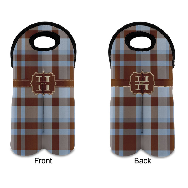 Two Color Plaid Double Wine Tote - APPROVAL (new)