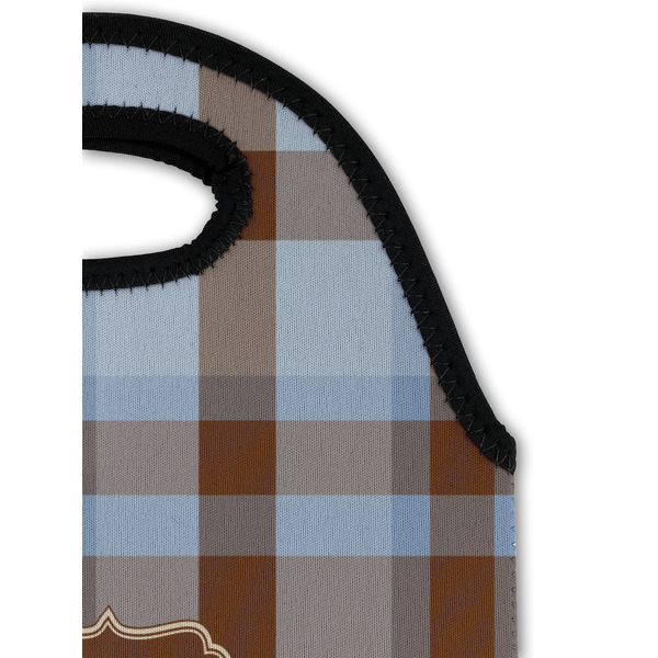 Two Color Plaid Double Wine Tote - Detail 1 (new)