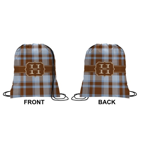 Two Color Plaid Drawstring Backpack