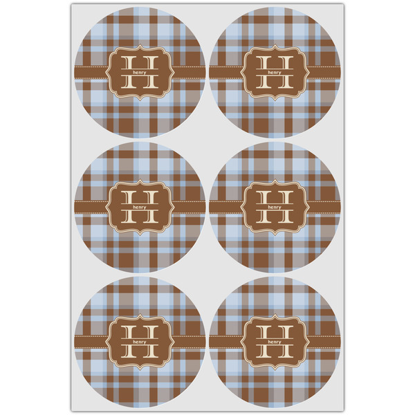 Two Color Plaid Drink Topper - Large - Set of 6