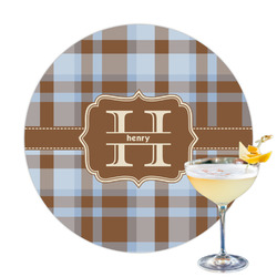 Two Color Plaid Printed Drink Topper - 3.25" (Personalized)