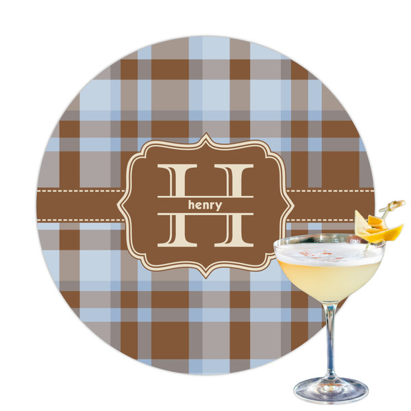 Custom Two Color Plaid Printed Drink Topper - 3.25" (Personalized)