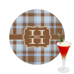 Two Color Plaid Printed Drink Topper -  2.5" (Personalized)