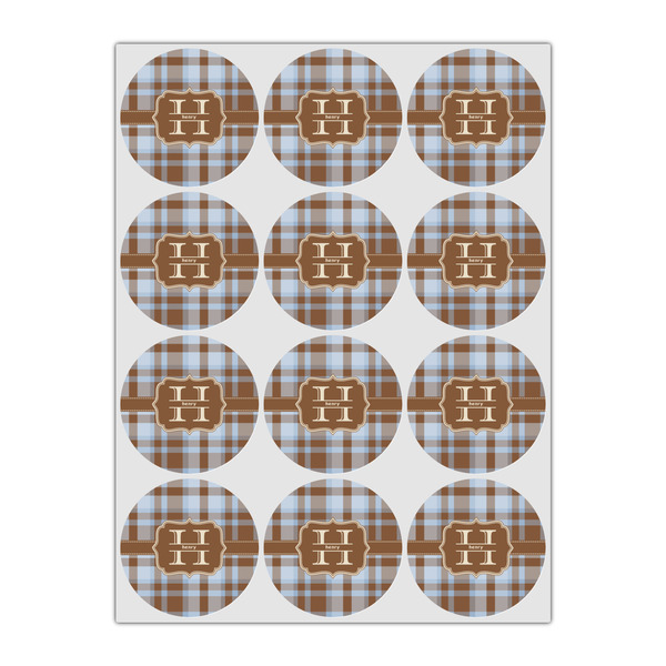 Two Color Plaid Drink Topper - Small - Set of 12