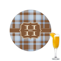 Two Color Plaid Printed Drink Topper - 2.15" (Personalized)