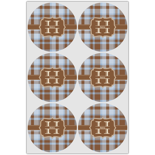 Two Color Plaid Drink Topper - XLarge - Set of 6
