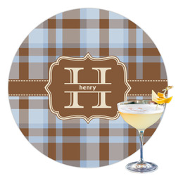 Two Color Plaid Printed Drink Topper - 3.5" (Personalized)
