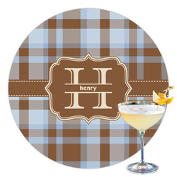 Two Color Plaid Printed Drink Topper - 3.5" (Personalized)