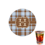Two Color Plaid Printed Drink Topper - 1.5" (Personalized)