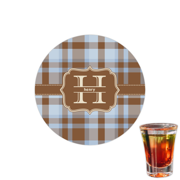 Custom Two Color Plaid Printed Drink Topper - 1.5" (Personalized)