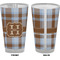Two Color Plaid Pint Glass - Full Color - Front & Back Views