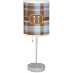 Two Color Plaid 7" Drum Lamp with Shade Linen (Personalized)
