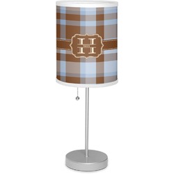 Two Color Plaid 7" Drum Lamp with Shade Polyester (Personalized)