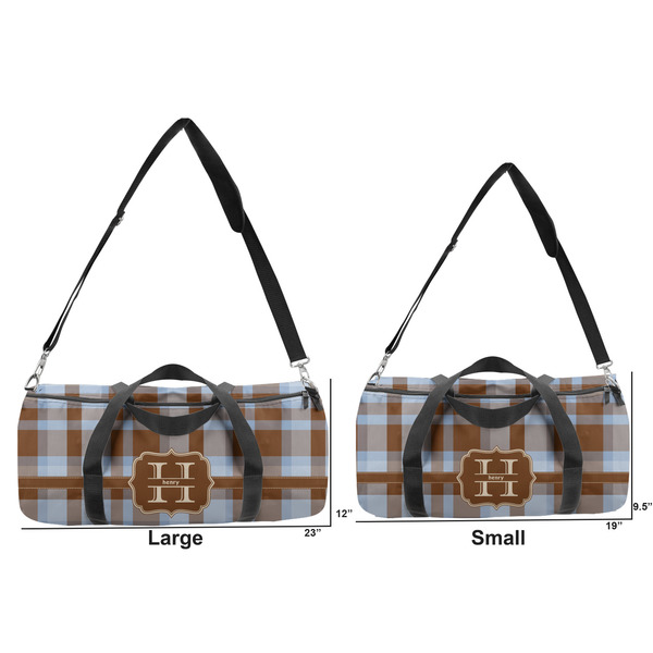 Two Color Plaid Duffle Bag Small and Large