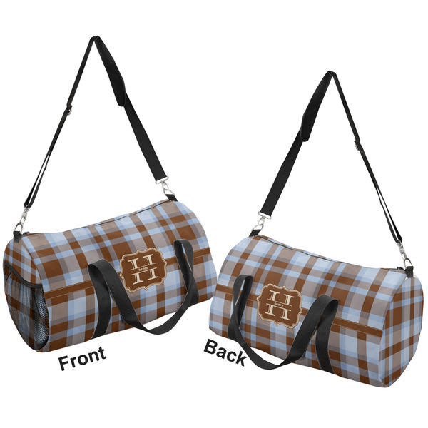 Two Color Plaid Duffle bag large front and back sides