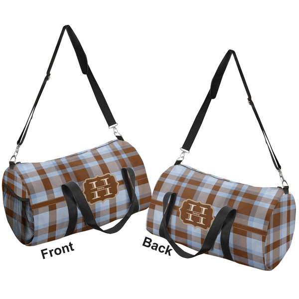 Two Color Plaid Duffle bag small front and back sides
